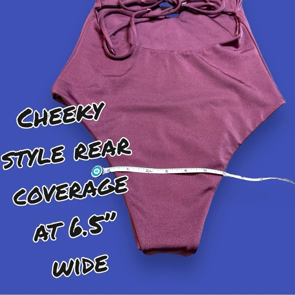 NWOT Jouse De Sable X REVOLVE Amber One Piece in metallic light plum. Size XS 🌴 - Picture 8 of 9